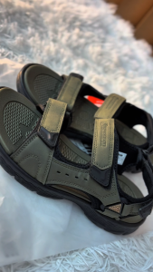 Neckermann Mens Pathrover Anti-Slip Lightweight Sports Sandals in Nubuck PU Leather - Olive/Black