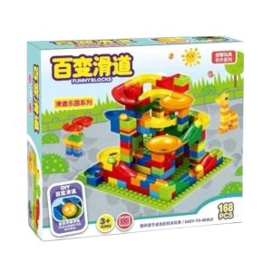 165 PCS Building Bricks Block with Slide and Funnel For Children Kids Gift Toy