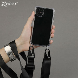 Luxury Transparent Crossbody Necklace With Lanyards Phone Case For iPhone 17 16 15 Pro Max 14 13 12 11 XR Plus Shockproof Cover