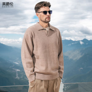 Enjeolon | Wool Blend Sweater with Merino Wool Elegant Style Thick Collar