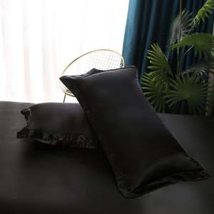 New 2024 Ice Silk Pillowcase Simulated Mulberry Silk Pillow Core Case Pure Color Single Person Smooth Pillowcase Size