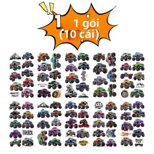Bandai | 10 Chiếc Thoáng Mát Xe Tải Quái Vật Hình Dán Xăm Hoạt Hình Xe Hình Xăm Tạm Thời Nhựa PVC Chống Thấm Nước Sinh Nhật Miếng Dán Đồ Chơi Quà Tặng Dành Cho Độ Tuổi Từ 14 Trở Lên