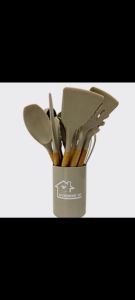 12 in 1 Set Peralatan Dapur Masak Silicon Plus Tempat Penyimpanan 49AA70