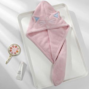 Cute Long Hair Quick-Dry Hair Towel Soft Microfiber Towels Shower Cap Towel Bath Hats for Women Dry Hair Cap Lady Turban Head