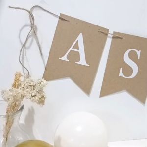 Bunting Flag Aesthetic Custom Nama Banner Kertas Karton Samson Craft Birthday Aqiqah Khitan Per Huruf 1 Hari