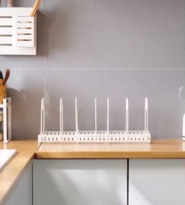 7-wire Pot Cover Rack Countertop Multifunctional Storage Rack Household Adjustable Kitchen Rack