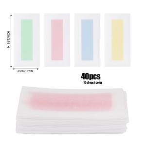 40Pcs Facial/Body Wax Strips Hair Removal Eyebrow Beard Upper Lip Hair Removal Wax Paper for All Skin Types