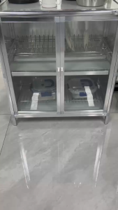 Aluminum Cabinet Multipurpose kitchen Cabinet with Drain basket dust-proof and moistu space saving