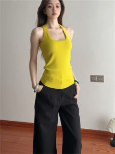 Áo Ba Lỗ Không Tay Phong Cách Mỹ Hot Bé Gái Mùa Hè Mới Cho Nữ Áo Lót Bó Sát Tôn Dáng Đa Năng Áo Khoác Ngoài Thường Ngày