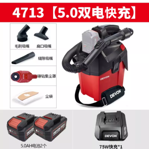 Devon Large 20V Lithium Rechargeable Vacuum Cleaner Wireless Portable Powerful Industrial Dust Removal Electric Tool 4713