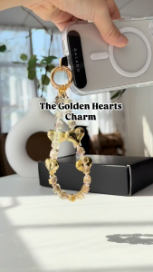 GALADO Golden Hearts Crystal Phone Charm Keychain 2025 Collection
