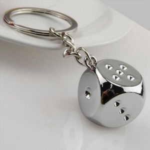 Metal Gantungan Kunci Dadu Kreatif Enam Sisi Dice Keychain Untuk Hadiah Decor Gift