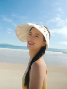 BENEUNDER Ladies Shell Sun Hat TS55024 Empty Top Sunscreen Hat Womens Summer Sunshade Cap Anti-UV UPF50+ Face Covering Large Brim Outdoor Sport Visor Banana Shell Hat Summer UV Protection Sun Hat