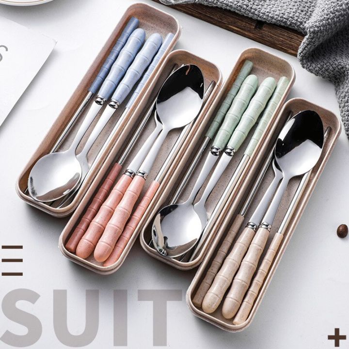 WestGoods 4-In-1 Stainless Steel Cutlery Set Spoon Fork Chopsticks Set ...