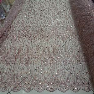 (HARGA PERSETENGAH METER) bahan kain kebaya tulle elibs full payettt/ tille kain brokat mewah/kain untuk gaun