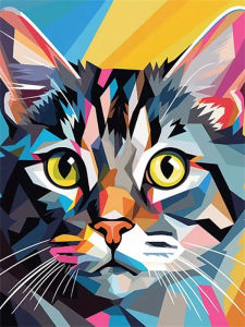 KAYOU | Adult Paint By Numbers Cat Animal Handmade Pictures Draw On Canvas Set For Creativity Hobby Home Decor