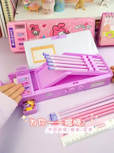 Sanrio kuromi กล่องดินสอ อเนกประสงค์ ลายการ์ตูน cinnamoroll melody น่ารัก ความจุขนาดใหญ่ สําหรับเด็กผู้หญิง