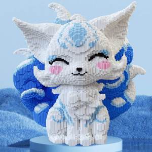 New 70CM Nine-Tailed Fox Educational Toy Building Blocks Compatible for Boys And Girls Learning Gift Box Particle Assembly Blocks