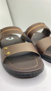 ERGE 39 – 43 Sandal Kulit Pria Slide Slop Ban Dua – Giovane Adulto Casual Elegant Brown