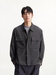 Jack Jones | Trendy Versatile Loose Fit Shirt Collar Solid Color Jacket