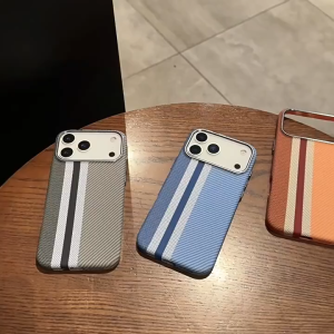 [JLK] Luxury Carbon Fiber Kevlar Pattern PC Armor Magnetic Case For iPhone 16 15 14 Plus 13 12 11 Pro Max Shockproof for MagSafe Cover