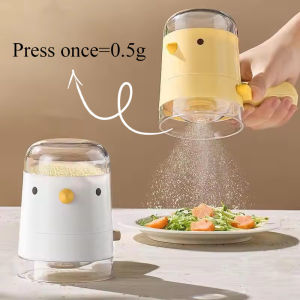 Cute Quantitative Salt Jar Seasoning Bottle Kitchen Metering Control Salt Jar Seasoning Shaker Bottle Salt Dispenser Measuring Spice Jar