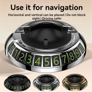 ROLL 360° Rotation Dashboard Car Phone Holder 2 in 1 Navigation Support Phone Bracket Stable Multifunctional Temporary Parking Number Plate For Car Use