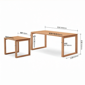 YUANSHI YUANSU | Wall-Mount Solid Wood Dining Table Oak
