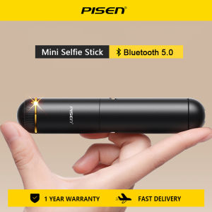 Pisen Mini Selfie Stick Bluetooth 5.0 Portable Handheld Smart Phone Camera with Wireless Remote Control For iPhone Samsung Huawei Android