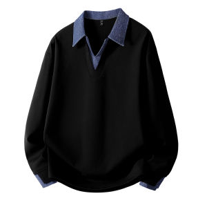 TUCANO | V-Neck Fake Two-Piece Mens Hoodie Large Casual