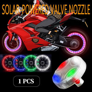 Solar powered car wheel hub lights ghost fire rainbow flashing decorative lights electric car valve lights motorcycle tire li