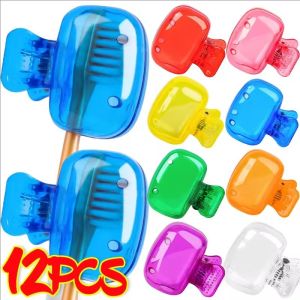 12/24pcs Toothbrush Protective Cover / Plastic Dustproof Toothbrush Head Storage Clips / Germproof Tooth Brush Protector Caps for Travel