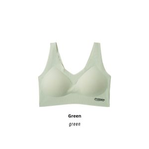 Wangsha Ice Silk Seamless Bra Womens Summer Ultra Thin Vest Style Bra Large Chest Appears Small Beautiful Backless Underwear