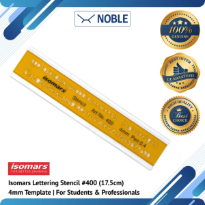 Isomars Lettering Stencil #400 | 4mm Template | For Students & Professionals (17.5cm)
