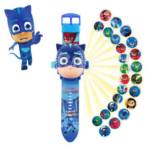 Children Anime Watch Toys Spiderman Iron Man Hulk Frozen 24 Cartoon Pattern Projection Electronic Watch Kids Gift