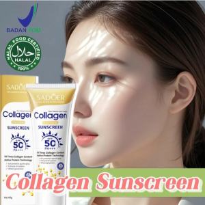 Collagen Up Sunscreen Lotion Whitening Sunblock Cream SPF50 PA +++ Wajah Dan Badan Sunscreen Sun Protect & Moisture Lotion UV Protection Double Whitening 40G