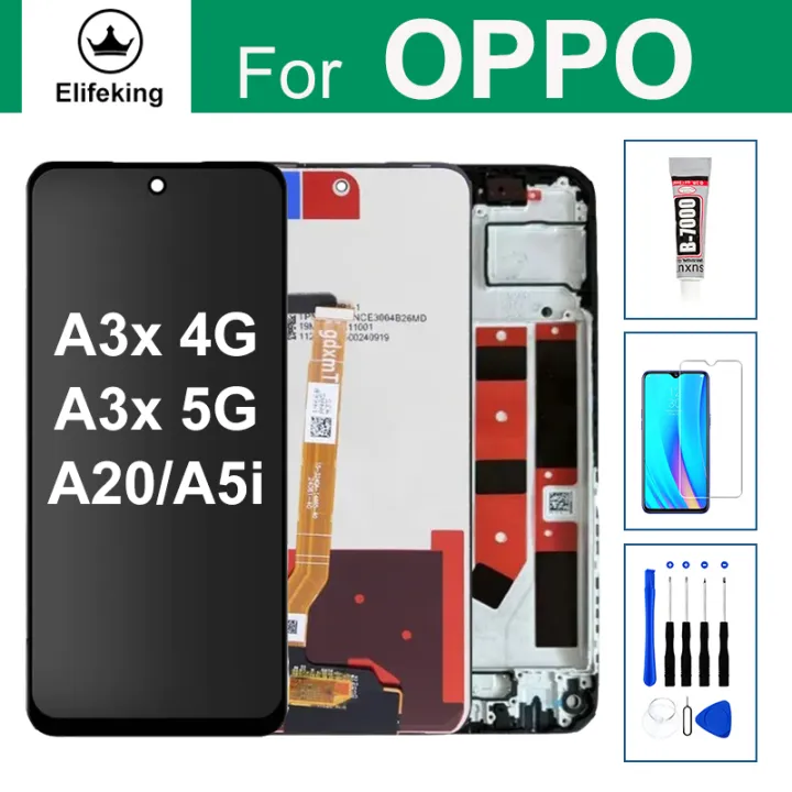 Cph2681 Ringer Box จอแอลซีดีสำหรับ A3x OPPO 4G 5G A20 CPH2681 A5i หน้าจอสัมผัสประกอบ ...