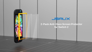 JSAUX Nintendo Switch 2 Screen Protector Anti-Glare 2-Pack Switch2 Matte Tempered Glass Protector with Guiding Frame