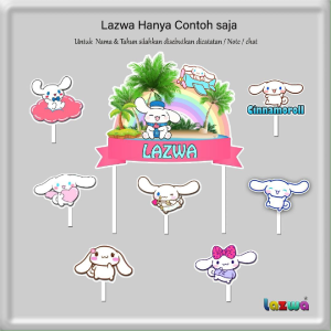 Topper cake custom nama cinnamoroll hiasan kue & buket