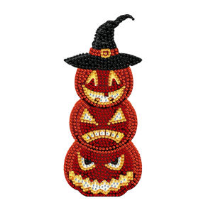 Scary Pumpkin Acrylic Special Shape Diamond Painting Desktop Ornaments Kit 5D DIY Diamond Art Staues for Adults Beginner