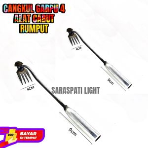Alat Penjabut Rumput Liar Bahan Full besi - Garuk 4 Garpu Alat Penyiang Rumput Multifungsi