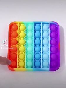 Toyz Buzz Pop It Fidget Push Bubble rainbow colour toy variety design ice cream | among us | spaceship | unicorn | round