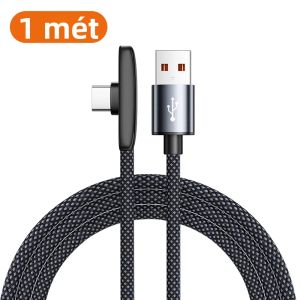 Cáp USB C 100W Power Delivery Bọc Dù Đầu Cắm Hợp Kim Nhôm Hình Chữ L 90 Độ Sạc Nhanh Truyền Dữ Liệu Chơi Game Dành Cho Điện Thoại Android