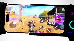 DinoFire Telescopic Game Controller RGB Light Mobile Phone Gamepad with Hall Joystick for Android iOS Wireless Controller