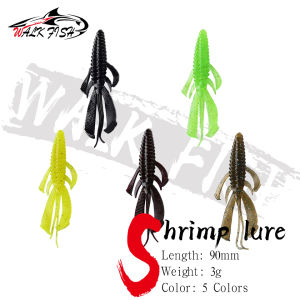 WALK FISH 8PCS  90mm 3g Crazy Flapper Shrimp Bass Fishing Lures Soft Lure Fishing Lures Soft TPR Peche Gear Fishing Tackle Bass