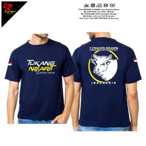 Kaos Tukang Ngarit Gambar Sapi Lengan Pendek