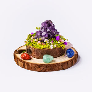 1pc Handmade Tự Nhiên Thạch Anh Tím Cụm Pha Lê Trang Trí Micro Phong Cảnh Luân Xa Giảm Chấn Đá Để Bàn Sưu Tập Quà Tặng Phong Thủy Vật Trang Trí