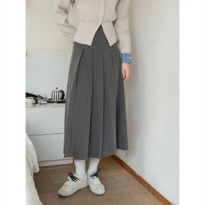 Chân Váy Midi A-line Cao Waisted Màu Xám Đa Dụng