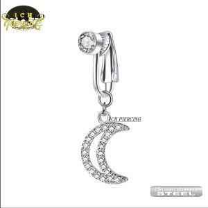 anting pusar jepit tanpa tindik clip fake / piercing earing belly clip Stainles steel