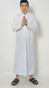 jubah pria dewasa gamis pria bordir lengan panjang putih